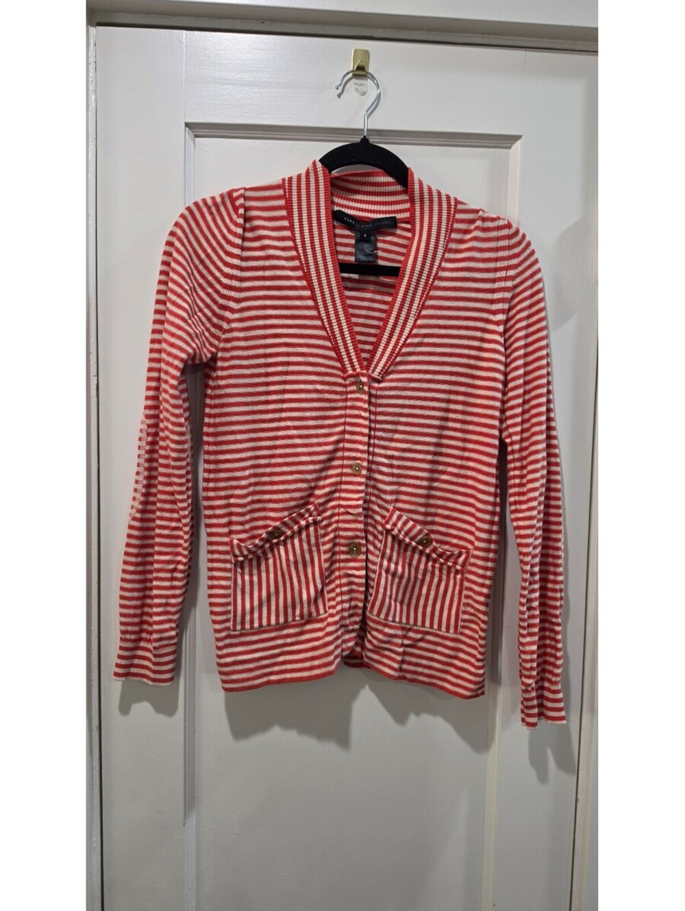 Marc by Marc Jacobs Women's Small Striped Silk Cotton Cashmere Cardigan